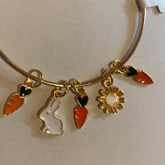 “Spring Easter Bunny” Gold Expandable Bracelet - Picture 3 of 3